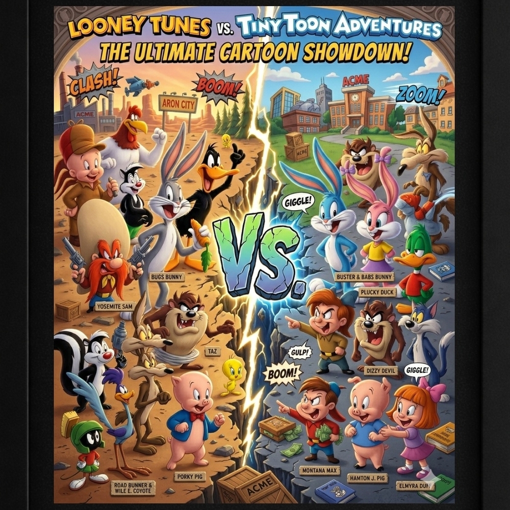 Hand Crafted Cartoon Showdown A.I.  Art Print In A 8x10 Frame